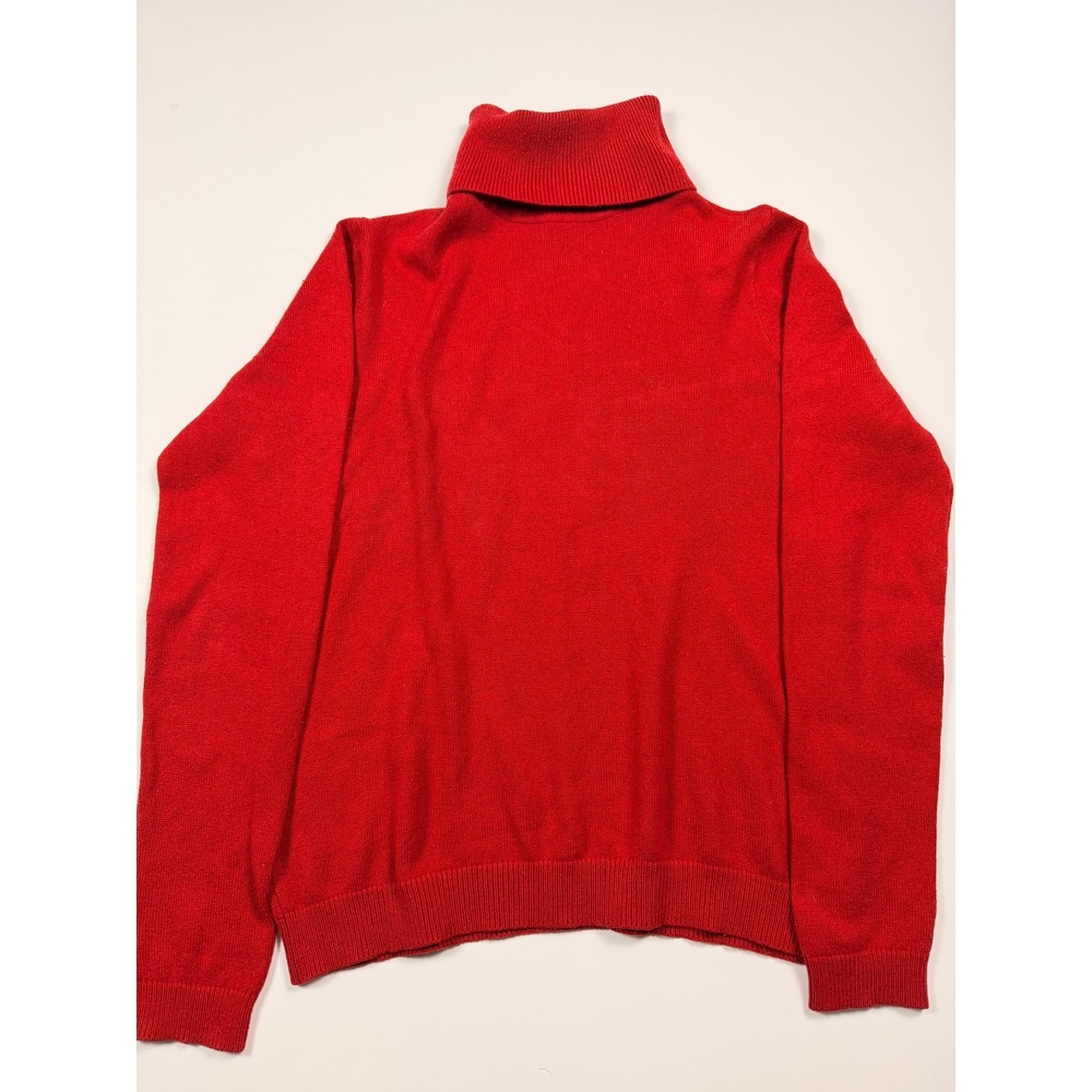 Vintage Lauren Ralph Lauren Red Silk Cashmere Turtleneck Sweater Womens Small